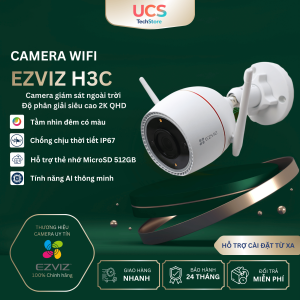 Camera WiFi Ngoài Trời EZVIZ H3c 3MP 2K – AI Phát Hiện Người Nhìn Đêm 30m IP67 Đàm Thoại 2 Chiều