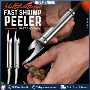 Multifunctional Fast Shrimp Peeler Stainless Steel Fish Scales Scraper Shrimp Line Cutting Tools