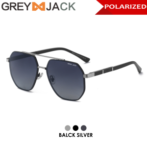 GreyJack Kacamata Hitam Sunglasses Polarized AntiSilau Model Geometric Alumumium Magnesium 2114