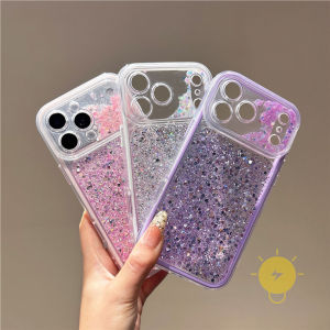 For iPhone 17 Pro Max Case TPU Quick-sand Phone Case For 16 15 14 13 Cover Aesthetic Korean Cute
