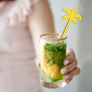 GG 50 cái que lắc cocktail cây dừa Que khuấy đồ uống dụng cụ pha cà phê