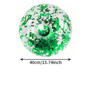 NEXTYOO 40cm Bóng bãi biển bơm hơi sa PVC Bóng chơi dưới nước Vui vẻ Trong suốt Bóng bãi biển lấp lánh Tiệc bể bơi