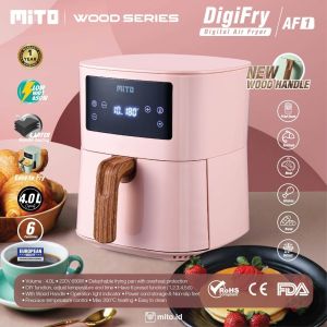 BEST SELLING - Mito AF1 Digital Air Fryer Penggorengan Elektrik Alat Menggoreng Tanpa Minyak - WOOD SERIES