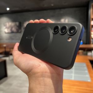 เคสโทรศัพท์แบบด้านแม่เหล็กหรูหราสำหรับ Samsung A16 A55 A56 A36 A26 A54 A05S A06 A15 A35 S25 S23 Ultra S24 FE เคสกันกระแทกแบบนุ่ม