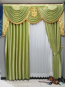 GORDEN PONI GELOMBANG/PONI RUMBAI/GORDENG JENDELA 1 SET/GORDENG RUANG TAMU/GORDEN MEWAH PONI