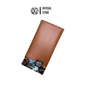 QXZ94 Dompet Pria Kulit Kanvas Motif Panjang Lipat Kartu Uang Polos Simple Premium Print-Hitam KV05