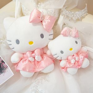 Original with Tag Hello Kitty Genuine Sanrio Doll 3 Styles Kawaii Hello Kitty Princess Series Plush Toy Pillow Stuffed Doll Cat Cute Anime Toy for Children Girl Birthday Gift