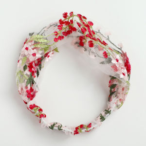 XINSU38 Wide-Brimmed Women Floral Face Wash Lace Korean Hair Band Headdress Hair Accessories Turban Headband