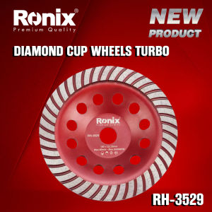 Ronix RH-3528 (125mm / 5") & RH-3529 (180mm / 7") Turbo Diamond Cup Grinding Wheels for Concrete & Stone High-Quality Abrasive Discs Smooth Finish Turbo-Row Design Wet/Dry Cut Angle Grinder Compatible Precision Balanced Steel Body Durable & Long-Las