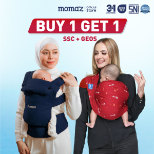 Momaz Gendongan Bayi SSC M Shape 3in1- Gendongan Bayi Newborn - Gendongan M Shape BUY 1 GET 1 Gendongan Kaos