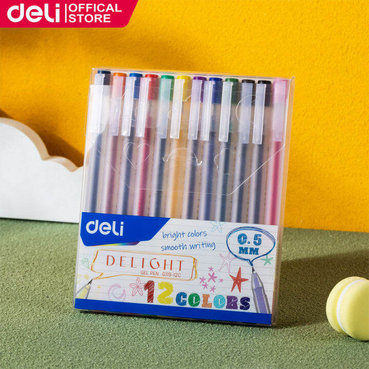 Deli EG119-12C Color Gel Pen 0.5mm Bullet (Mixed Color) (12pcs/box ...