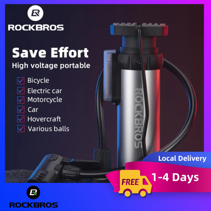 【Local Delivery】ROCKBROS Bike Foot Pump High Pressure AV/FV Portable Air Inflator bicicleta MTB