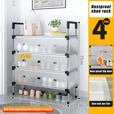 KUKI 2/4/5/6/7Layers Shoe rack organizer with cover Dustproof Waterproof Shoes Storage Indoor and outdoor