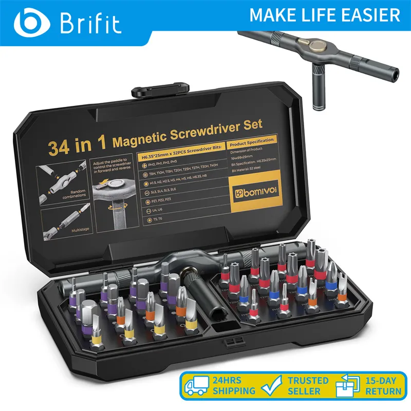 CSOOM 6-Piece Magnetic Screwdriver Bit Set – Strong Hold, Non-Slip Grip, 6 Lengths For DIY & Pro Use