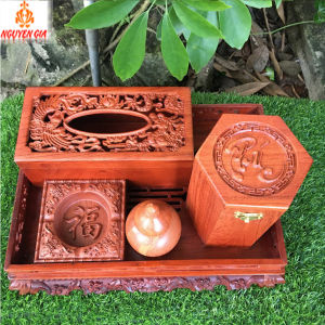 [GỖ HƯƠNG CAO CẤP] Combo Bộ Khay gỗ đựng trà gỗ Hương 5 SẢN PHẨM cho phòng khách gia đình thêm SANG TRỌNG MS01