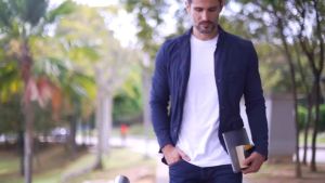 Lancaster Polo Baju Lelaki Leher Bulat Edisi Hitam & Putih - Saiz M High Quality Premium Cotton Shirt Authentic