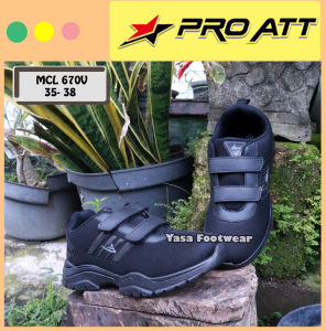 Yasa Footwear - Sepatu Sekolah PRO ATT MCL 670V 31-38 /Sepatu Sekolah Hitam /Sepatu Sneakers Anak /Sepatu Keren /Sepatu Perekat /Sepatu Sekolah Perekat /Sepatu Olahraga
