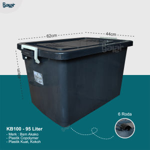 Box Kontainer murah Serbaguna Akako Bsm 100 - 70 - 50 - 40 - 21 - 12 Warna Hitam Kotak Penyimpanan Storage Plastik Multifungsi
