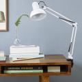 Simple Mart โคมไฟหนีบโต๊ะ ปรับระดับได้รอบทิศทาง สีดำ สีขาว รุ่น Table Reading lamp Adjustable with super long arm E27 MAX 60w with clip. 