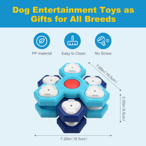 Teekland Dog Puzzle Feeder Toy Five Petal Slow Feeding Treat Dispensing Game Bowl IQ Mental Stimulation Enrichment Toy Anti Choke Anti Bloat Slow Eating Bowl for Small Medium Large Dogs Cats