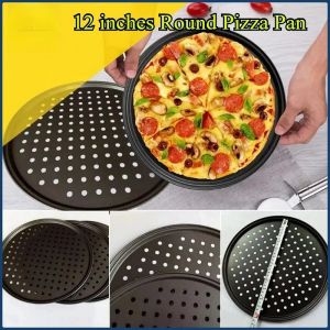 12 inches Round Pizza Pan Carbon Steel Non-stick Mold Baking Tool Pizza Bake Pan