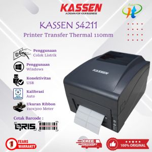Printer Stiker Barcode Kassen S 4211 Transfer Tinta Ribbon 110X300 Label Barang Kasir S4211 S-4211