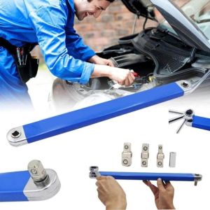 Impact Ready Offset Extension Wrench Tight Reach Extension Wrench Set with 1/2" 1/4" and 3/8" Square Drive Adapters