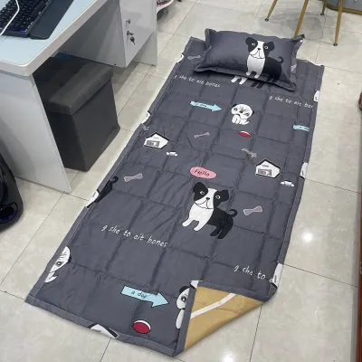 Nệm Ngủ Trưa Văn Phòng Gấp Gọn Trải Giường Ký Túc Xá Size 90 x 200cm combo ruột kèm vỏ gối