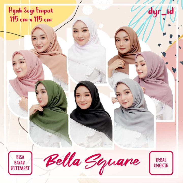 Bella Square 50 Warna Hijab Jilbab Segi Empat Lazada Indonesia 7323