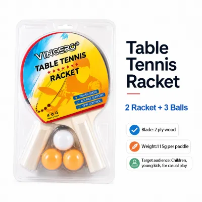 Table Tennis Racket Durable Tough Rubber With Center Of Gravity Balance Design