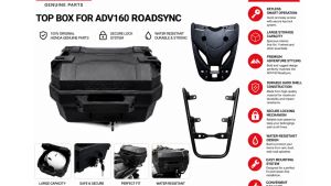 Honda Genuine ADV160 V2 Top Box with Bracket Complete Kit | Smart Motorcycle Cargo Box