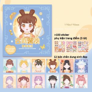 Hàng sẵn-Nhãn dán trang điểm thay đổi hình công chúabóc dính sticker Dis.ney Bộ bóc dán phong cách hiện đại cổ trang