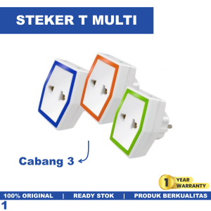 Steker Arde T Multi Warna Colokan Cabang 3 Dutron Stop Kontak Tmulti Cabang 3 Colokkan SNI