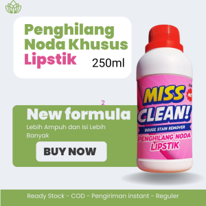 Miss Clean Cairan Pembersih Noda Lipstik Pada Kain Baju Pakaian