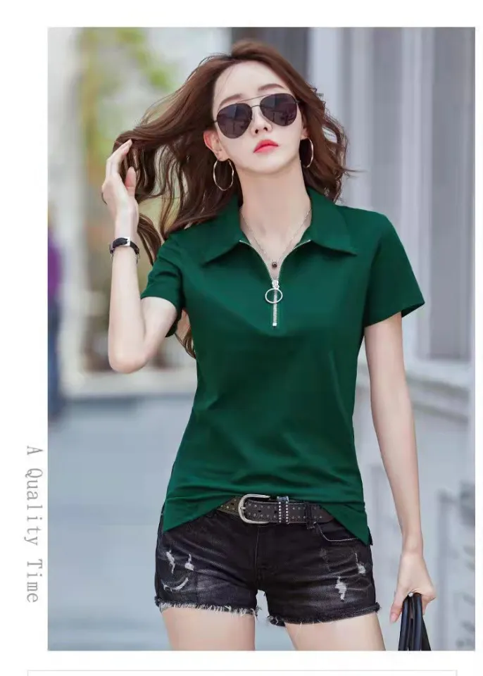 Green collared hotsell shirt womens