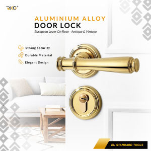 Kunci Pintu Roses Vintage Gold Retro Silent Door Lock Set DRL-512GD