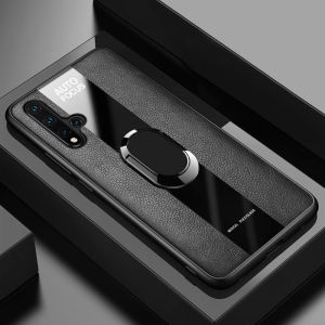 LANLIN For Huawei Nova 5T Phone Case Shockproof Luxury Skinned PU Leather Back Cover For Huawei Nova 5T Case with Magentic Ring Holder