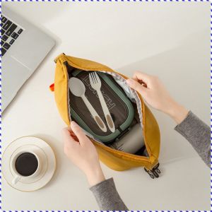 ถุงกล่องอาหารกลางวัน หนาขึ้น ความจุขนาดใหญ่ อลูมิเนียมฟอยล์ ถุงเก็บความเย็น แบบพกพา กระเป๋าถือ