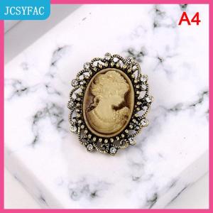 JCSYFAC  Cổ Điển Gothic Phong Cách Đầu Bức Tượng Cameo Trâm Rhinestone Trâm Cho Phụ Nữ