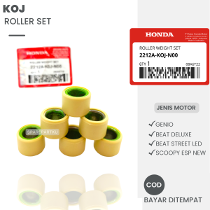(KOJ) ROLLER SET GENIO BEAT DELUXE BEAT STREET LED SCOOPY ESP NEW/ HONDA/ ROLER CVT/ WEIGHT SET