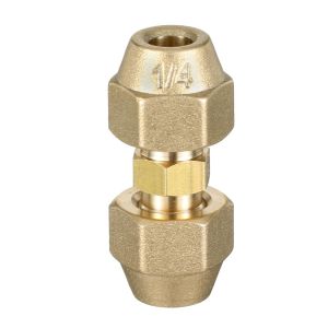 MIRELINA 1/2" 1/4" 3/8" 3/4" 5/8" Pipe Extension Joint With Flare Nuts Straight Pipe Coupling Adapters  Copper Connectors HVAC Air Conditioning Refrigeration
