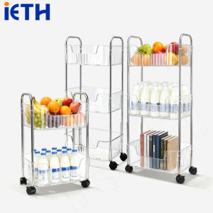 iETH รถเข็นเก็บของ 3 ชั้น ล้อล็อคได้ ลื่นไหลเงียบ 💯 พร้อมที่จับสแตนเลสกันสนิม 💪 ใช้ในห้องน้ำ-ห้องครัว-คอนโด ✅ ส่งฟรี