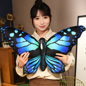 JOJO CASTLE Cute Simulation Colorful Butterfly Plush Toys Soft Stuffed Animals Lifelike Multicolor Butterfly Throw Pillow Cushion Home Decor Birthday Gift for Girl