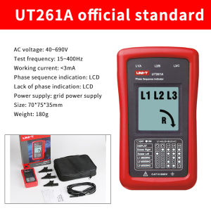 【Ready Stock】UNI-T Phase Indicator Missing Sequence Motor AC Voltage Rotation Phase Indication 3-Phase Power 40~700V UT261A UT261B