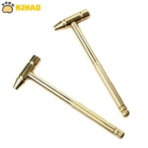 【N2HAO】 New 6 in 1 Micro Mini Multifunction Multi Brass Hammer 3 kinds Screwdriver Bits Pocket DIY Tools small round hammer 5 in 1