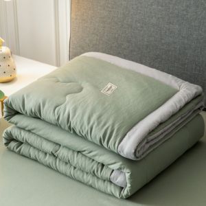 Japanese Pure Color Washable Summer Quilt Soft and Skin-friendly Air-conditioning Quilt Queen Size Super King
