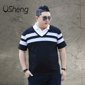 VSheng Polo Plus Size 2XL-7XL Men T Shirt Big Size Business Fake Two Pieces Splice Tee Shirts