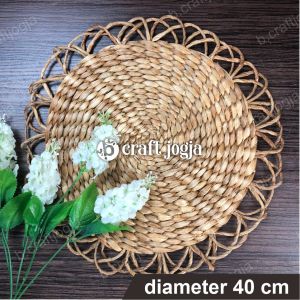 Placemat Seagrass Anyaman Hiasan Dinding Etnik Diameter 45cm