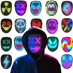 Kedah LED Mask Gesture Sensor Face Transforming LED Mask For Halloween Face-Changing LED Luminous Mask Festival Cosplay Costume Masquerade