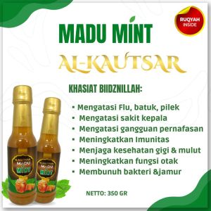Madu Mint Al Kautsar 350gr Madu Murni Flu Batuk Pilek Raw Honey